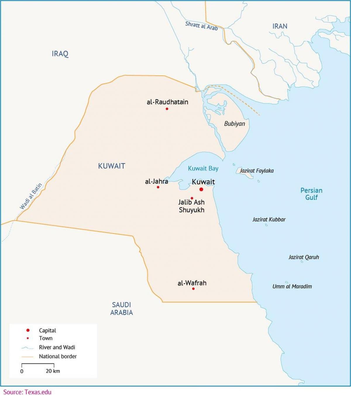 המפה של אל-zour כווית